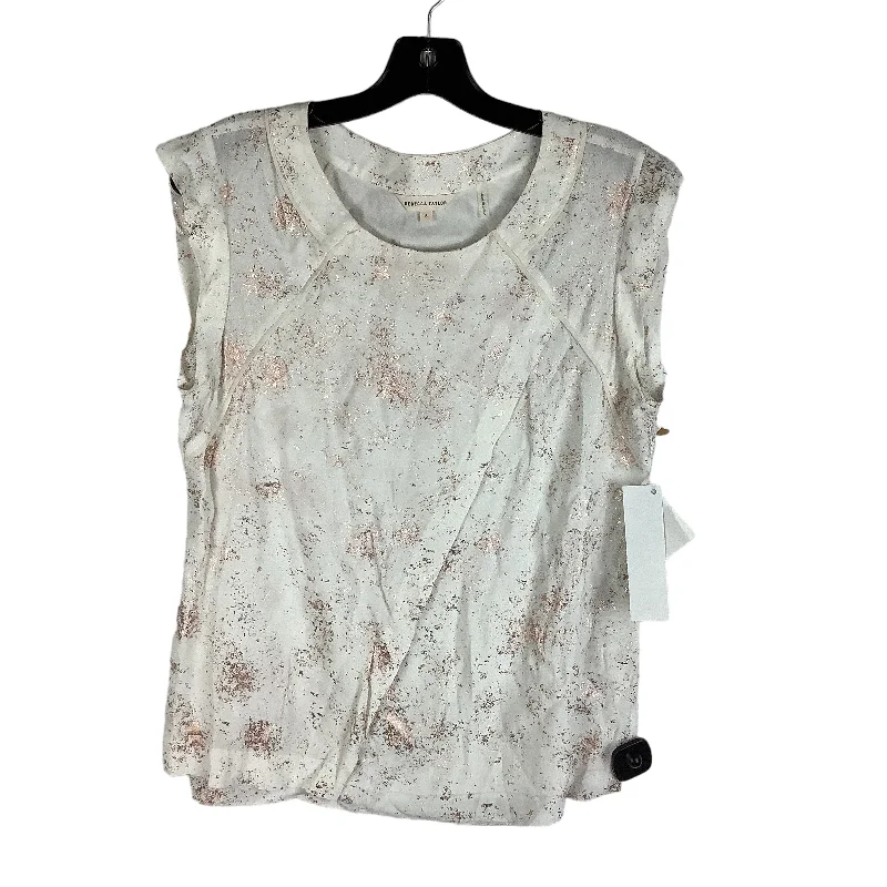 Soft Feel White Top Short Sleeve Designer Rebecca Taylor, Size 6