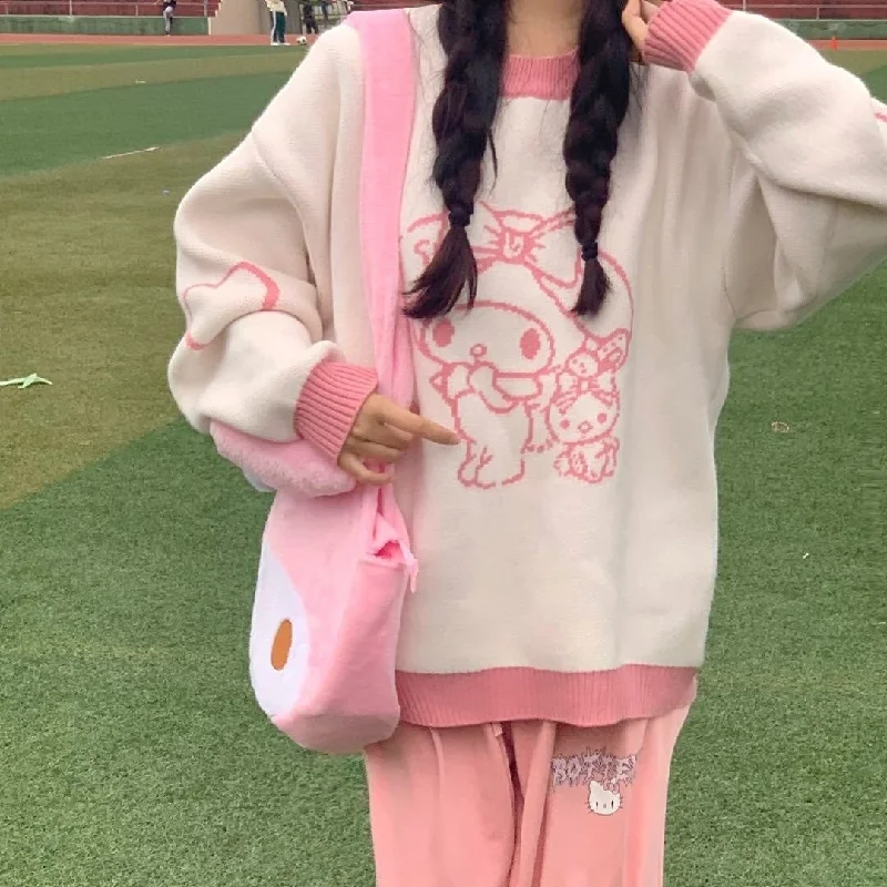 Street Fashion Cozy Melo & Cinna Knit Pullovers
