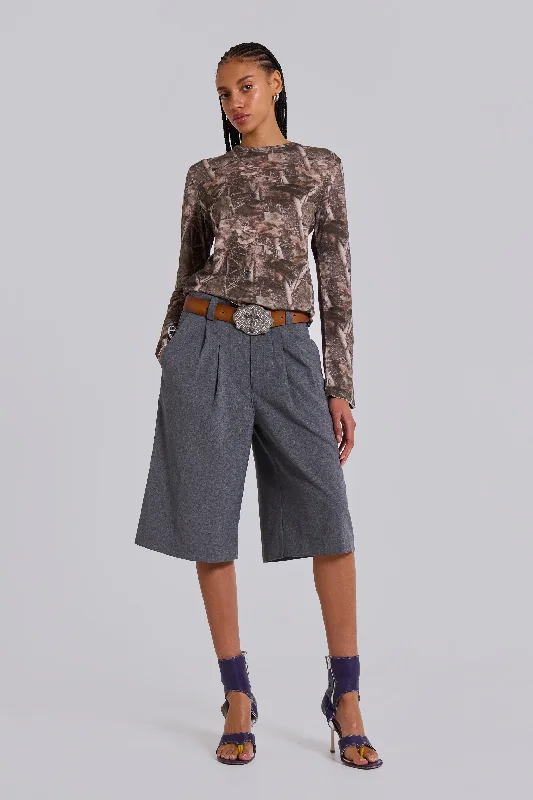 Modern Chic Grey Goliath Tailored Shorts