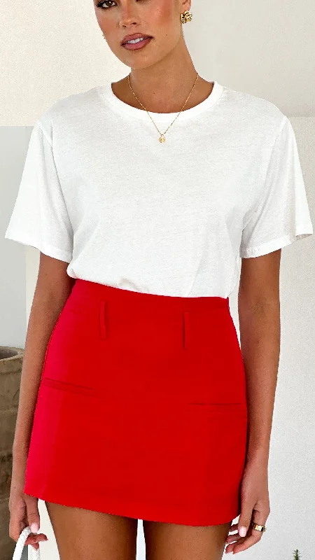 Cozy Knits Jessica Skort - Red Linen Blend