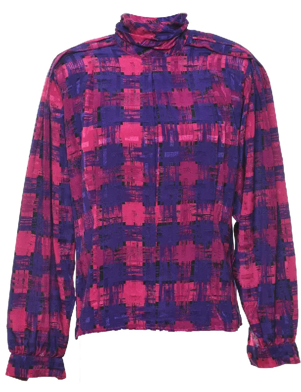 Soft Comfort Pin Tucks Printed Top - L