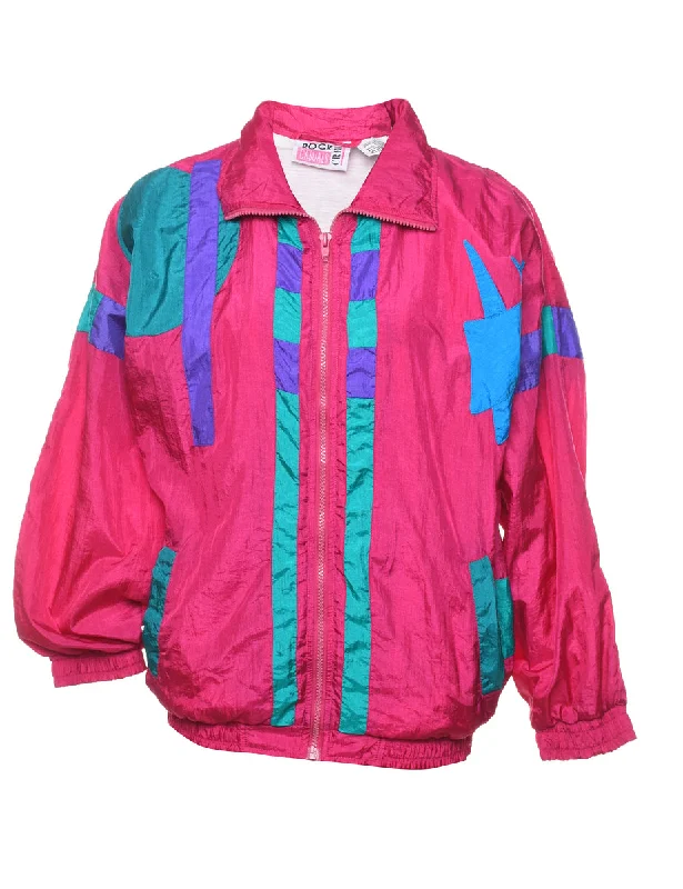 Weekend Comfort Pink & Blue 1990s Nylon Jacket - M
