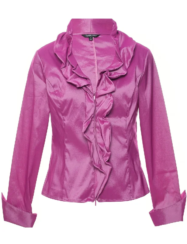 Comfortable Fashion Looks Pink Evening Top - M