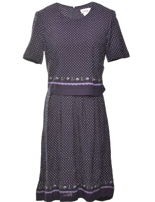 Trendy Comfort Polka Dots Dress - L