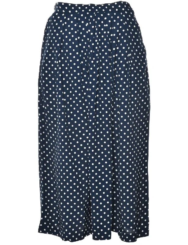 Cozy Vibes Polka Dots Pleated Skirt - M
