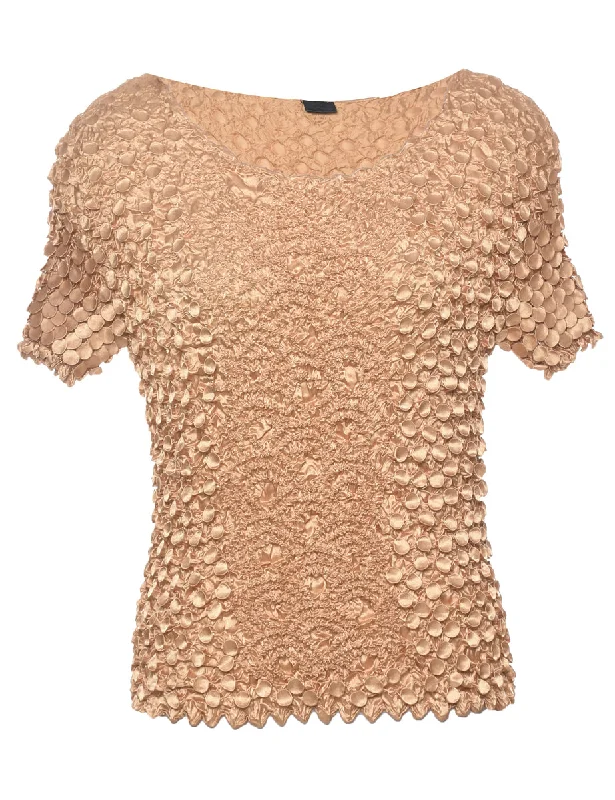 Lounge Chic Popcorn Gold Top - S