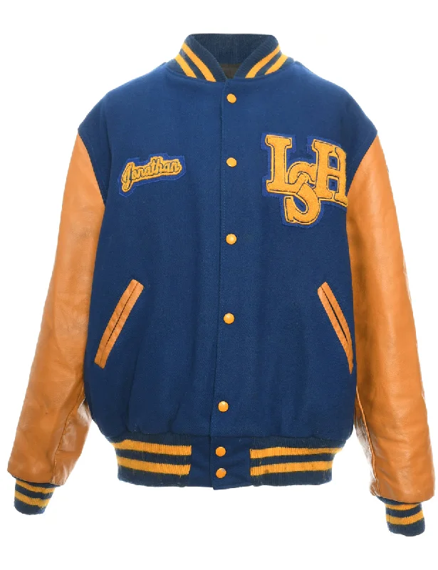 Soft Touch Popper Front Blue & Yellow Team Jacket - L