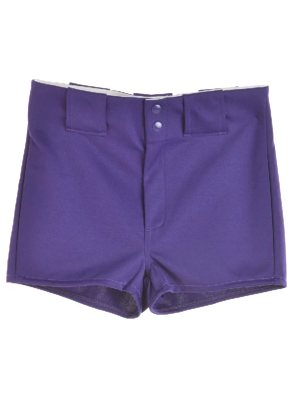 Single-shoulder Neck Design Purple Baseball Shorts