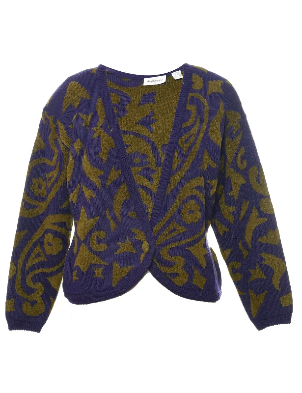 Playful Style Purple Cardigan - M