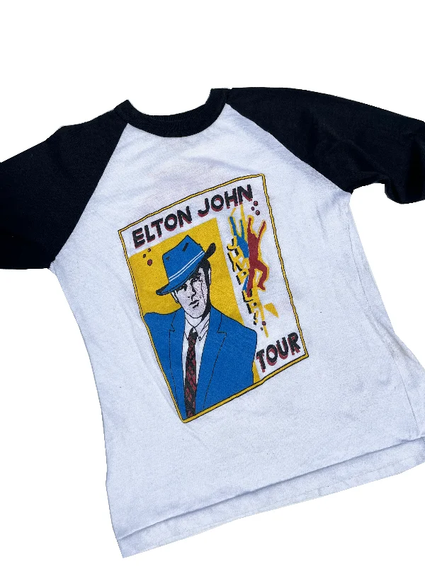 European Plan Rare 1982 Elton John Tour T-shirt With Reverse Print