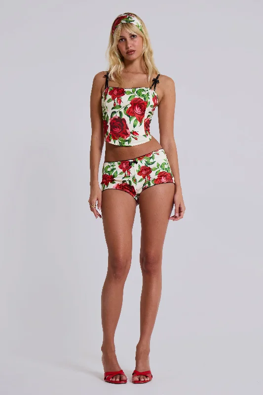 Timeless Style Scarlet Satin Mini Shorts
