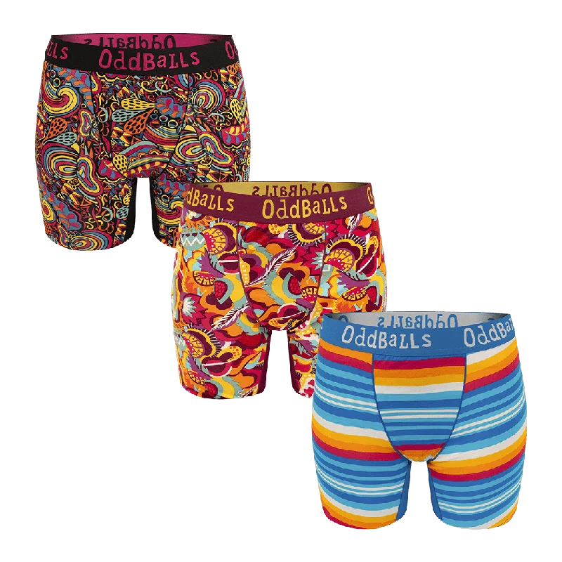 Spring Fashion Sunset Bundle - Ladies Bamboo Boxer Shorts 3 Pack Bundle